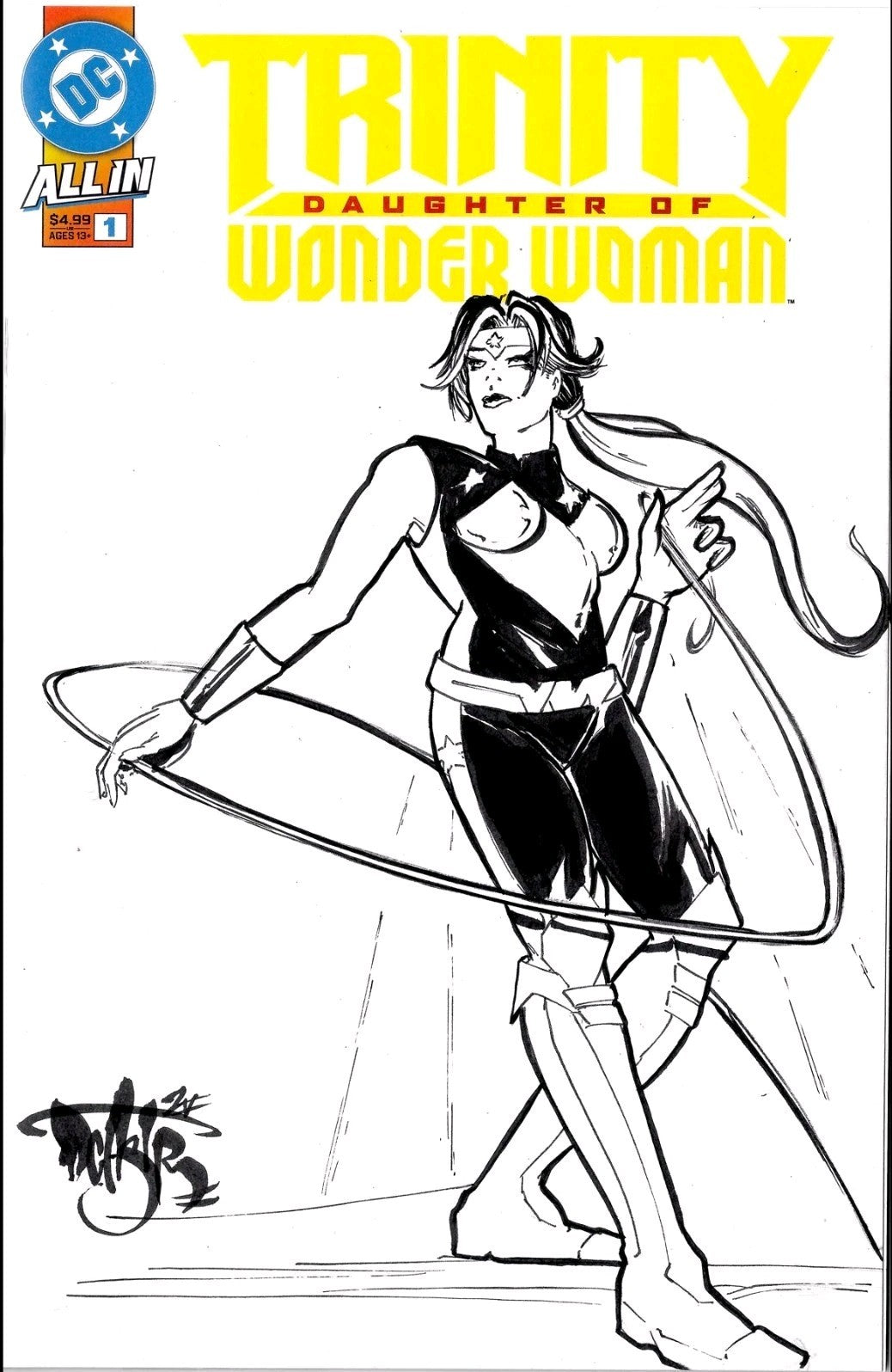 Trinity Daughter Of Wonder Woman 1 DC Sketch Cover Variant W Original DCastr Art