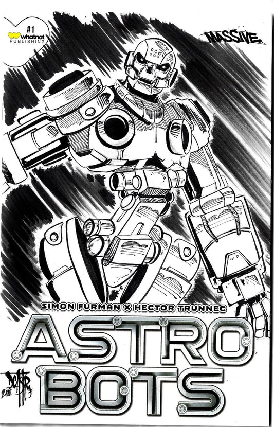 ASTRO BOTS #1 (2023) Blank Sketch Cover Comic W Original DCastr Art