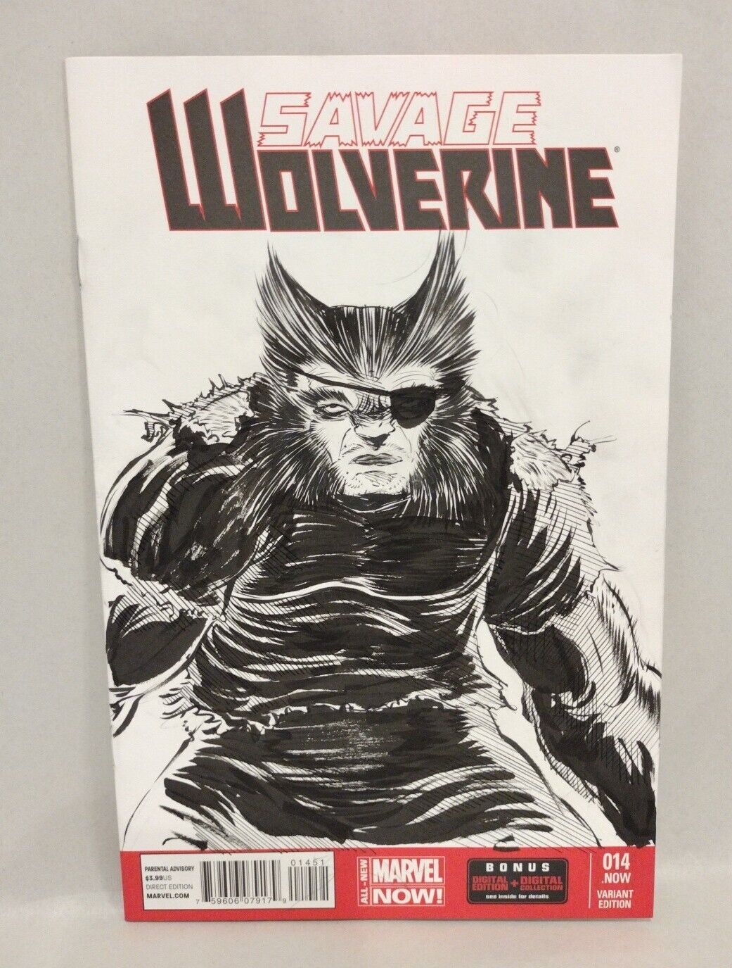 Savage Wolverine 14 (2014) Marvel Blank Variant Comic w Original Dave Castr Art