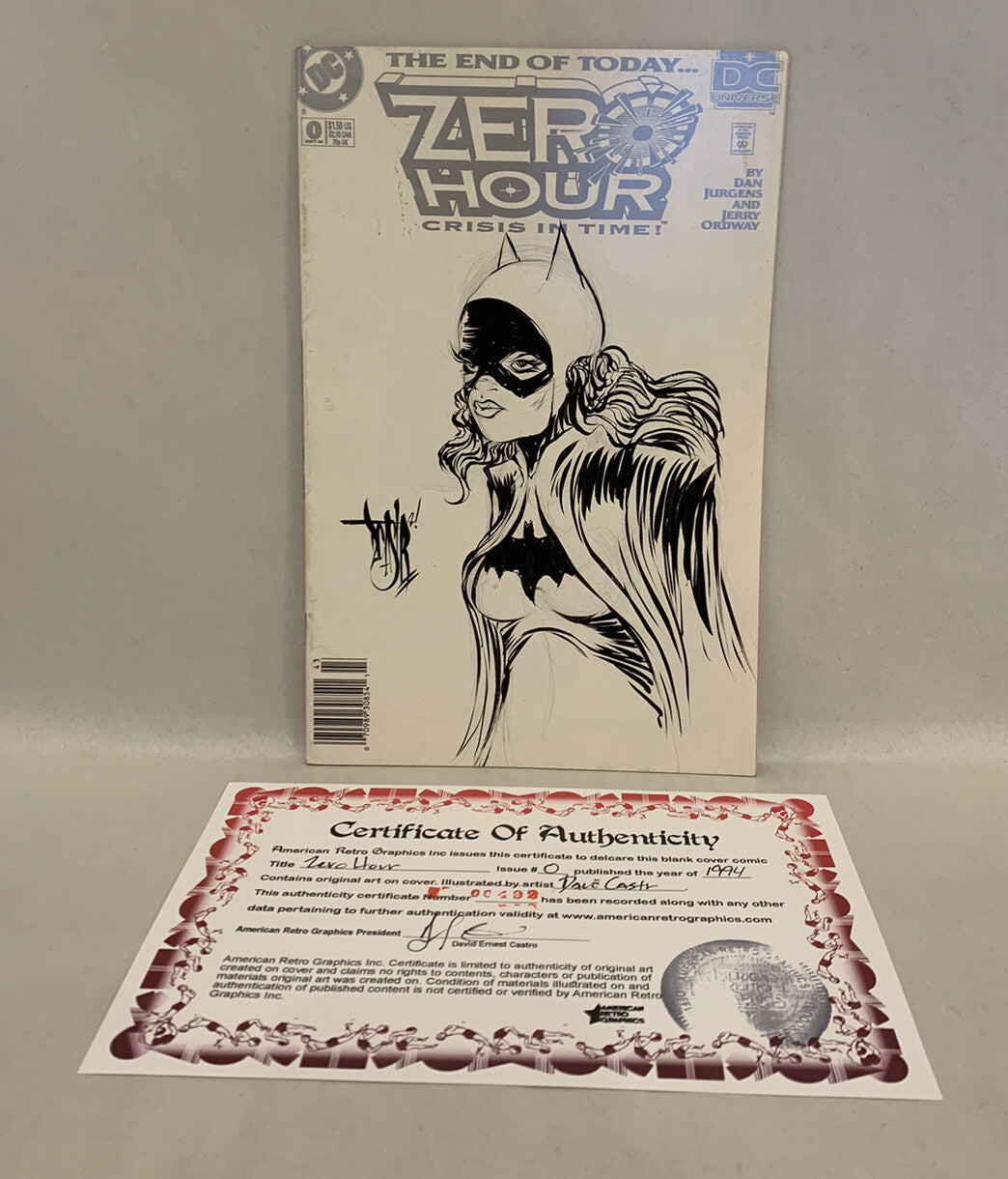 ZERO HOUR (1994) DC Comic White Cover W Original Dave Castr Batgirl Sketch Art