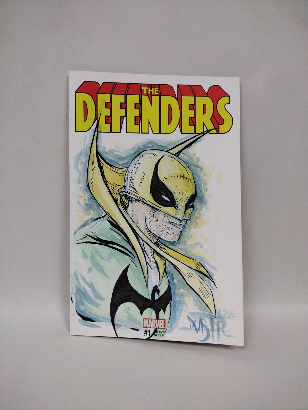 The Defenders #1, 2017 Blank Cover Comic Original Iron Fist Head/Bust DCastr Art