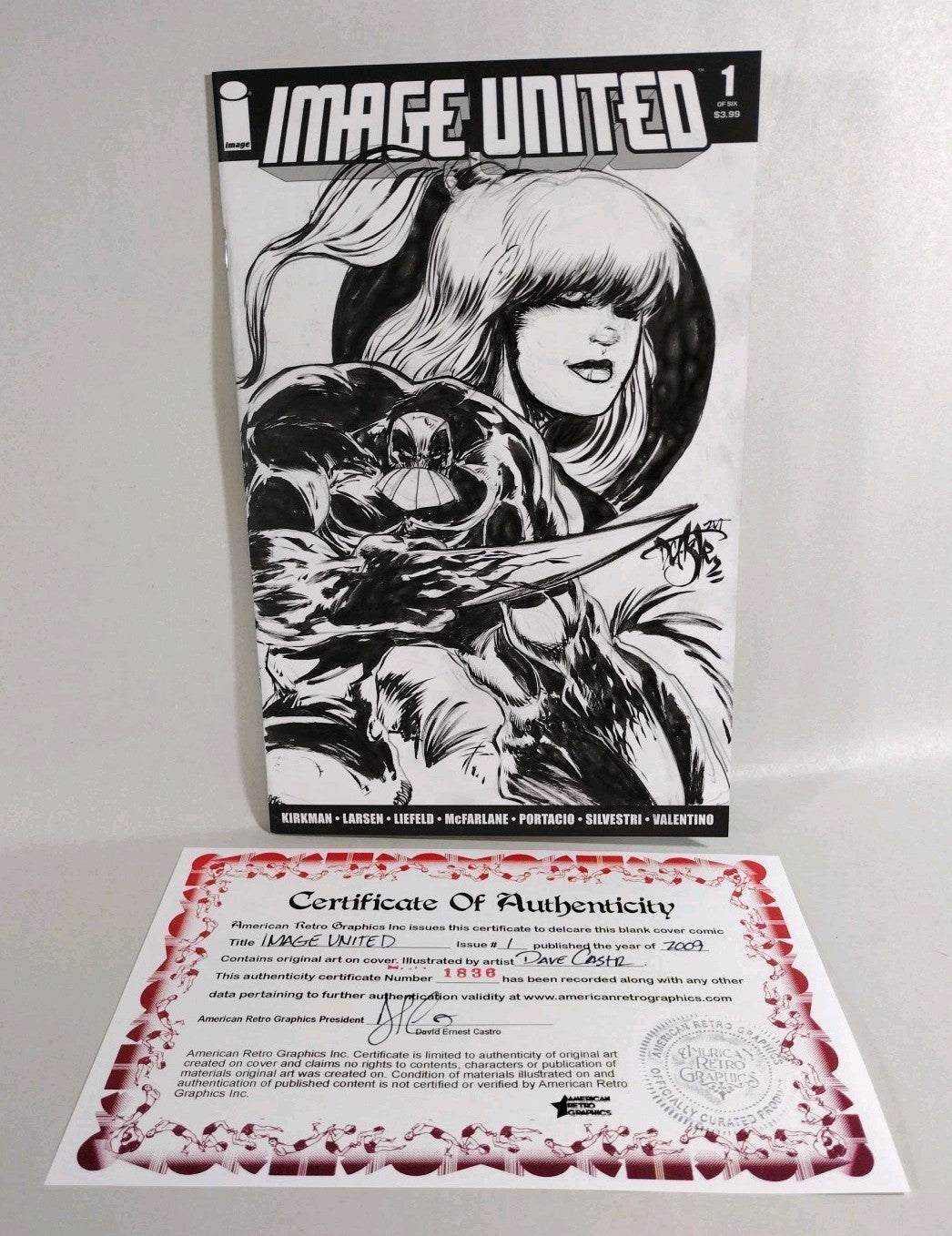 Image United #1 (2009) Sketch Cover Variant Comic W Original Dave Castr Maxx Art