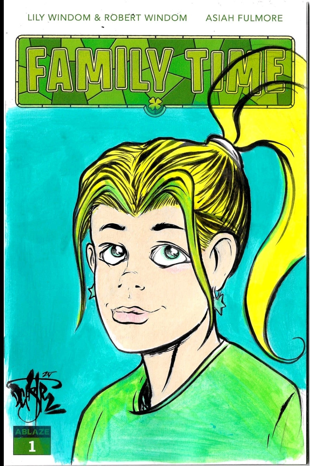 Family Time #1 (2022) Ablaze Sketch Cover Comic W Original Dave Castr Art