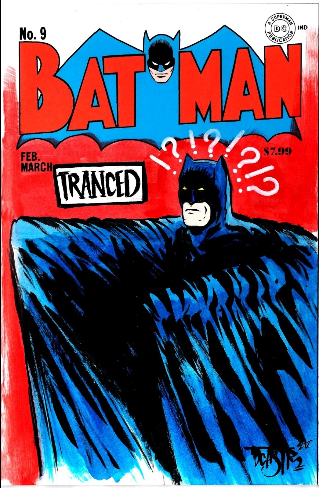 Batman #9 Facsimile Ed (2023) DC Comic Sketch Cover W Original Dave Castr Art