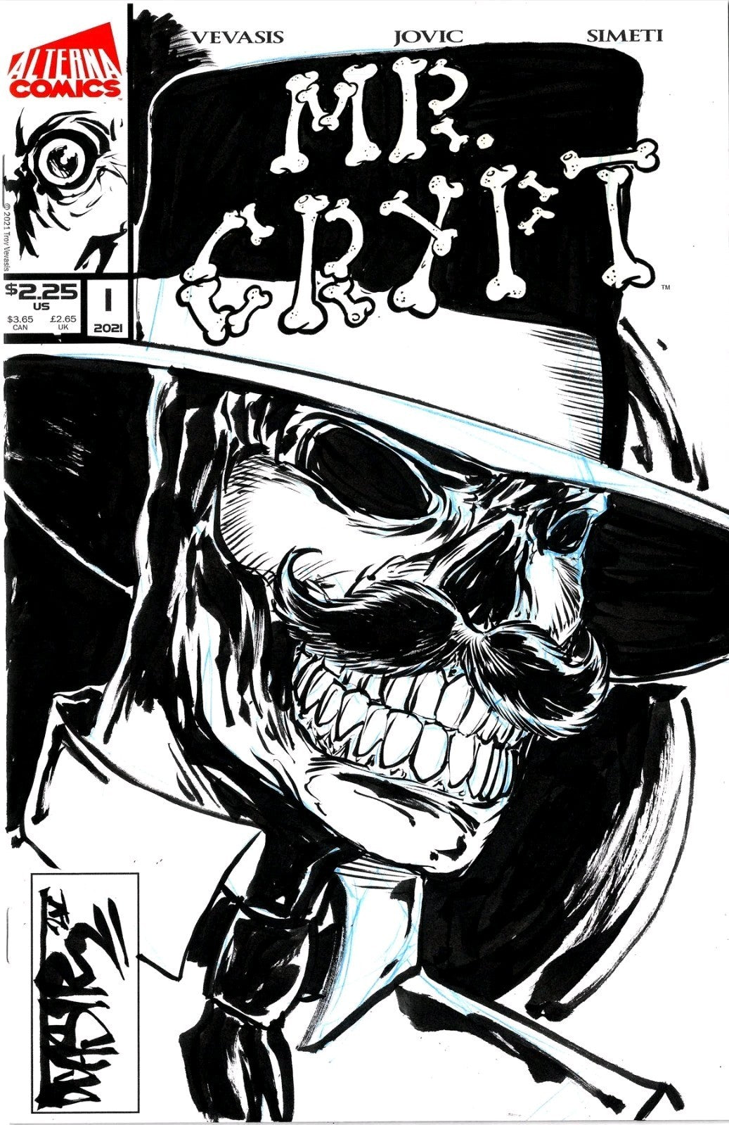 MR Crypt #1 (2017) Alterna Sketch Cover Variant Comic W Original Dave Castr Art