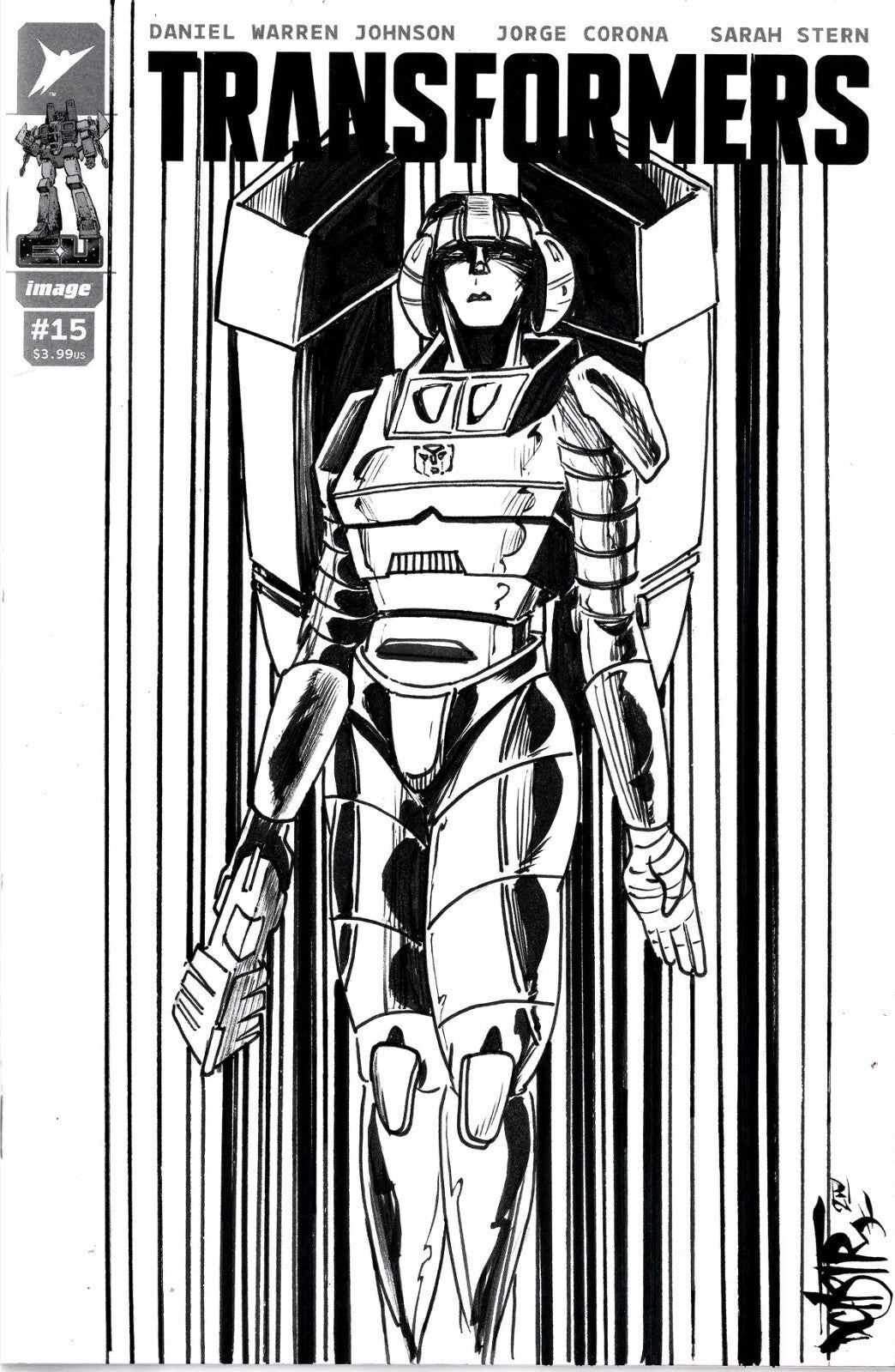 Transformers #15 (2024) Image Comic Sketch Variant Cover W Original DCastr Art