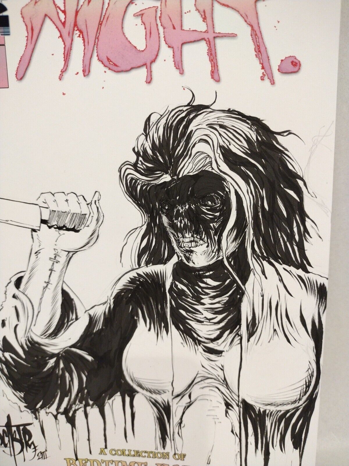 Dave Castr's Good Night #1 Sketch Variant ARG Comic w Original Slasher Art