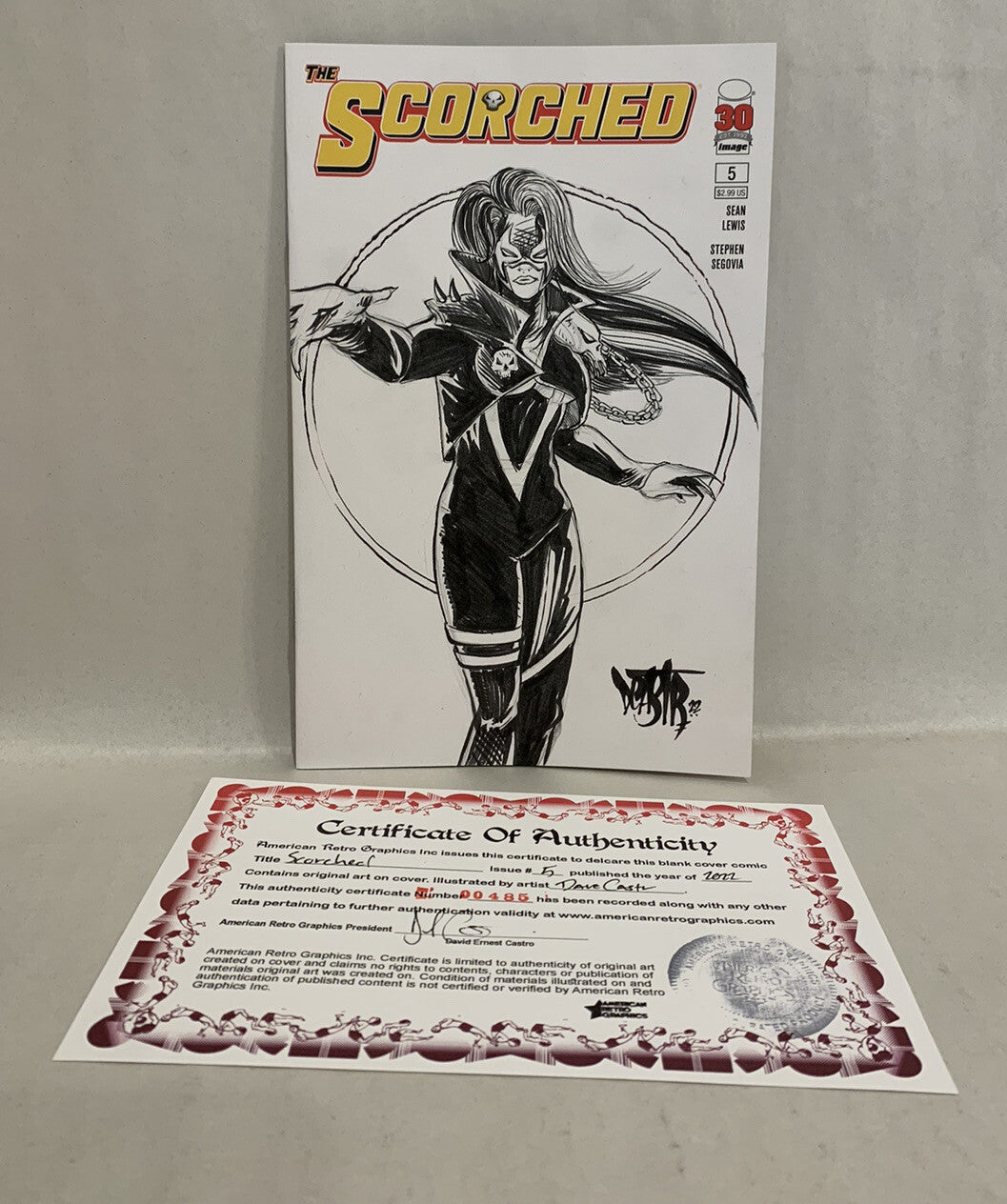 The SCORCHED #5 Blank Sketch Variant Cover Comic 2023 W Original Art Dave Castr