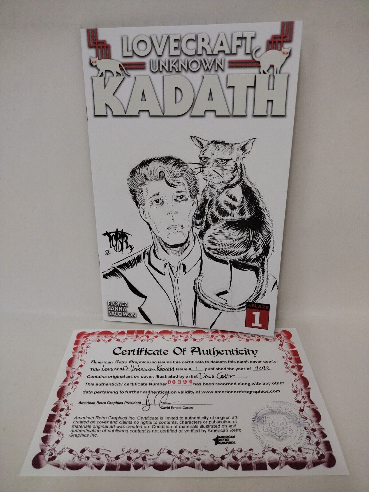 Lovecraft Unknown Kadath #1 Comic Blank GID Cover w Original Dave Castr Art COA