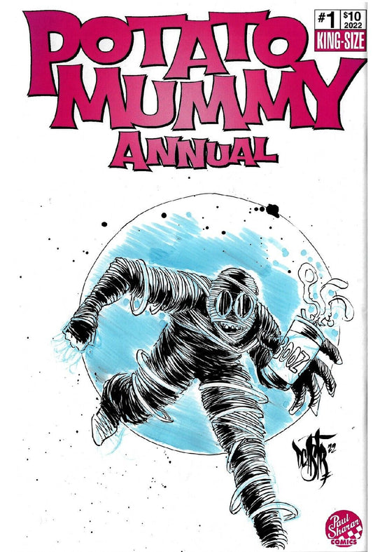 Potato Mummy Annual#1 (2022)Blank Cover Variant Comic W Original DCastr Art COA 