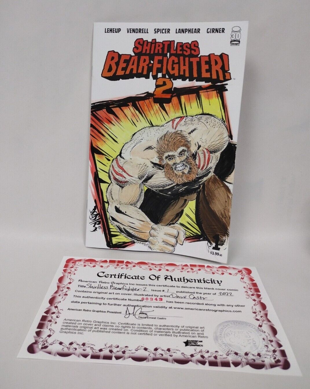 Shirtless Bear-Fighter 2 #1 (Of 7) Blank Sketch Cover W ORIGINAL ART DCASTR 