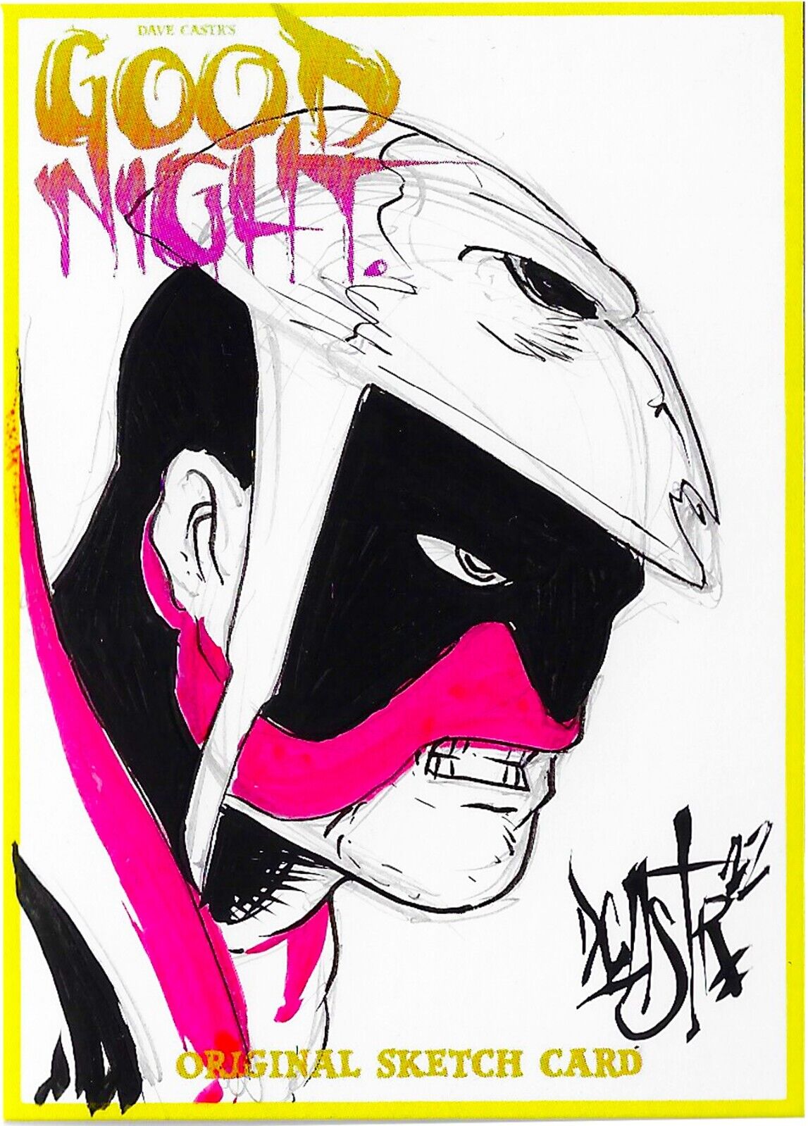 Dave Castr's Good Night (2021) ARG Sketch Card W Original DC's Brother Blood Art