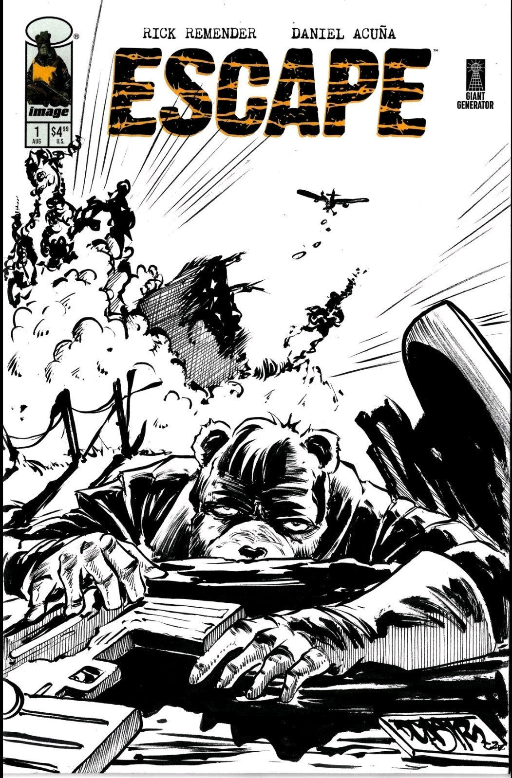 Escape #1 (2025) Image Comic Sketch Cover Variant W Original Dave Castr Art