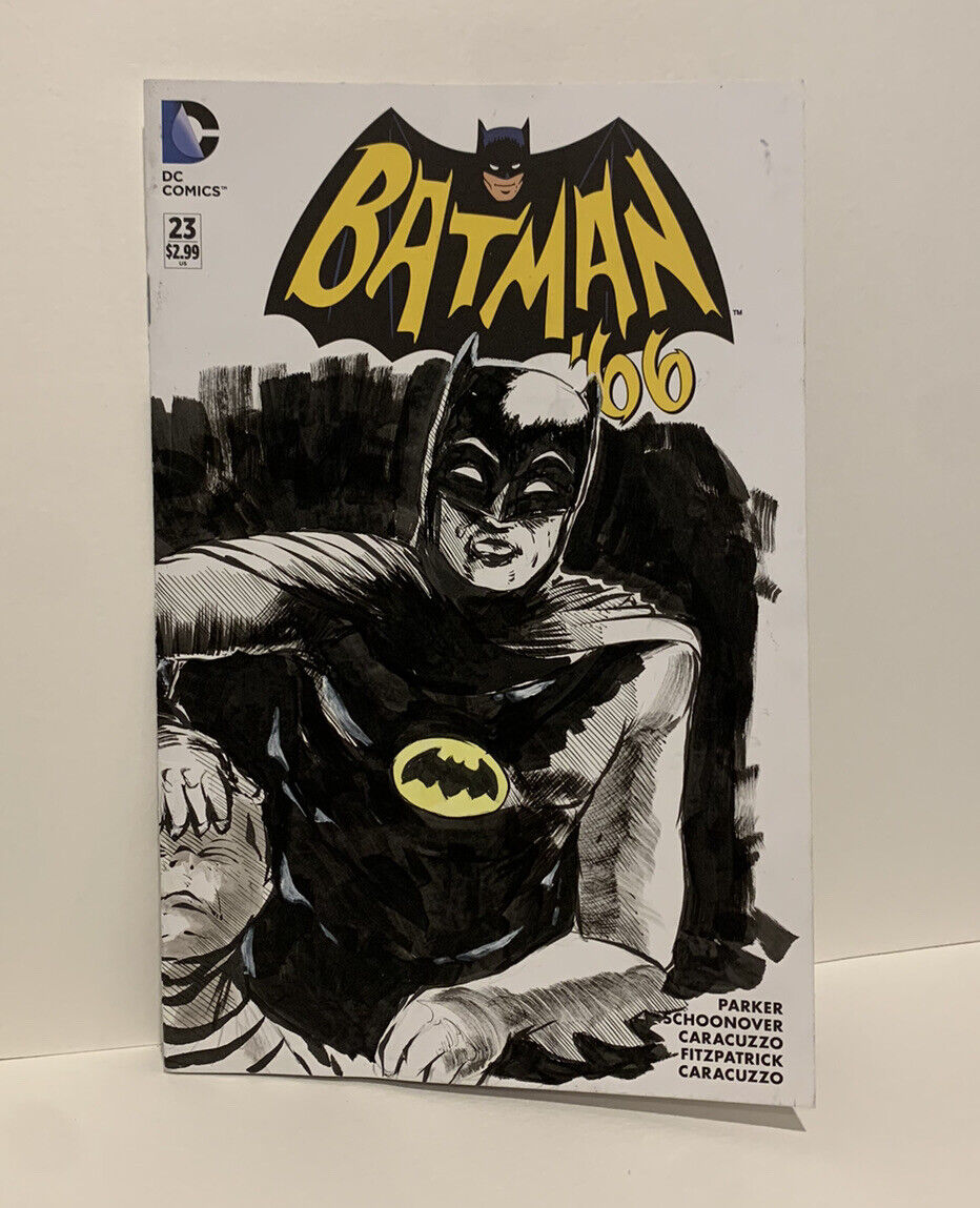 BATMAN '66 #23 Blank sketch Variant Cover Comic 2015 W Original Art Dave Castr