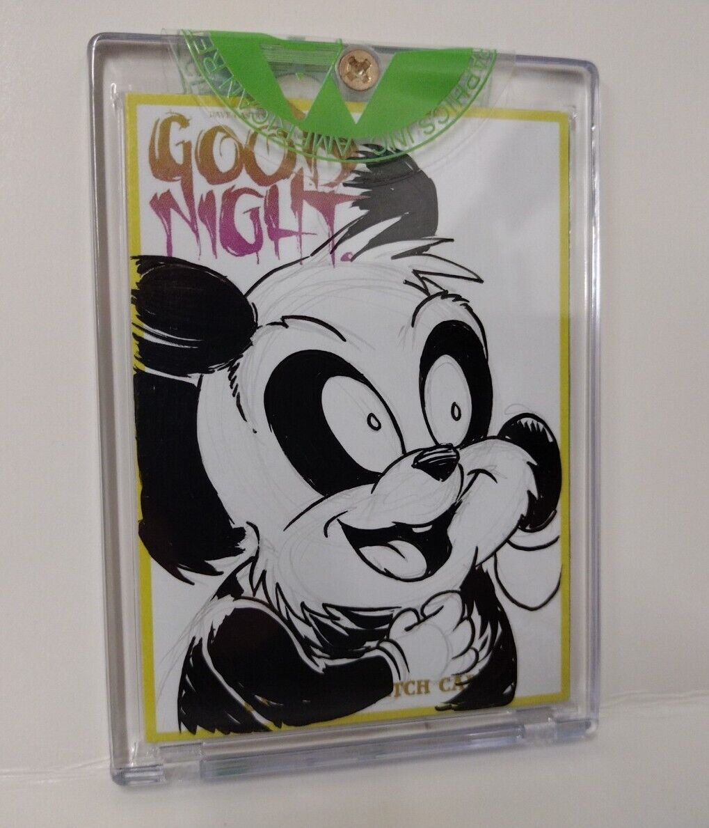 Dave Castr's Good Night (2021) ARG Sketch Card W Original Andy Panda Drawing