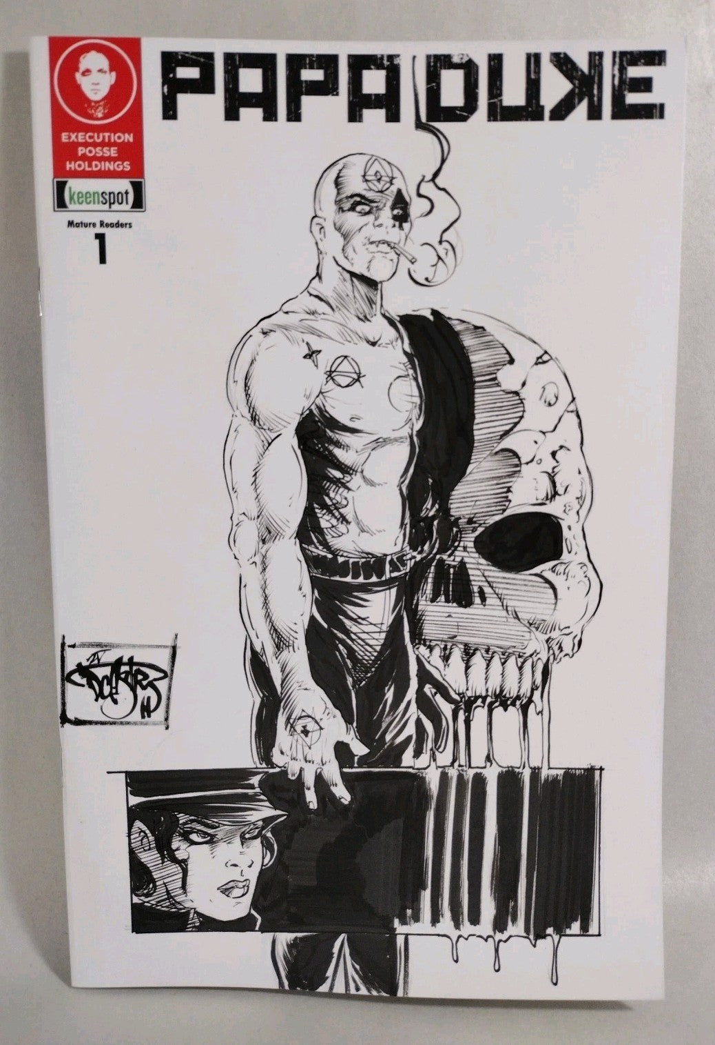 Papa Duke #1 (2025) Keenspot Comic Sketch Variant W Original Dave Castr Art