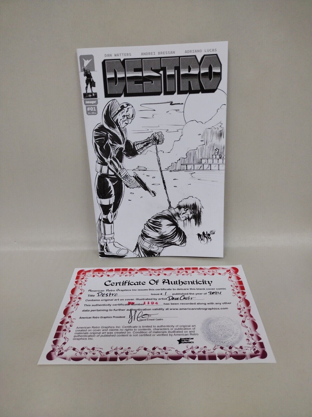 Destro #1 (2024) Image Skybound Comic Sketch Variant W Original Dave Castr Art