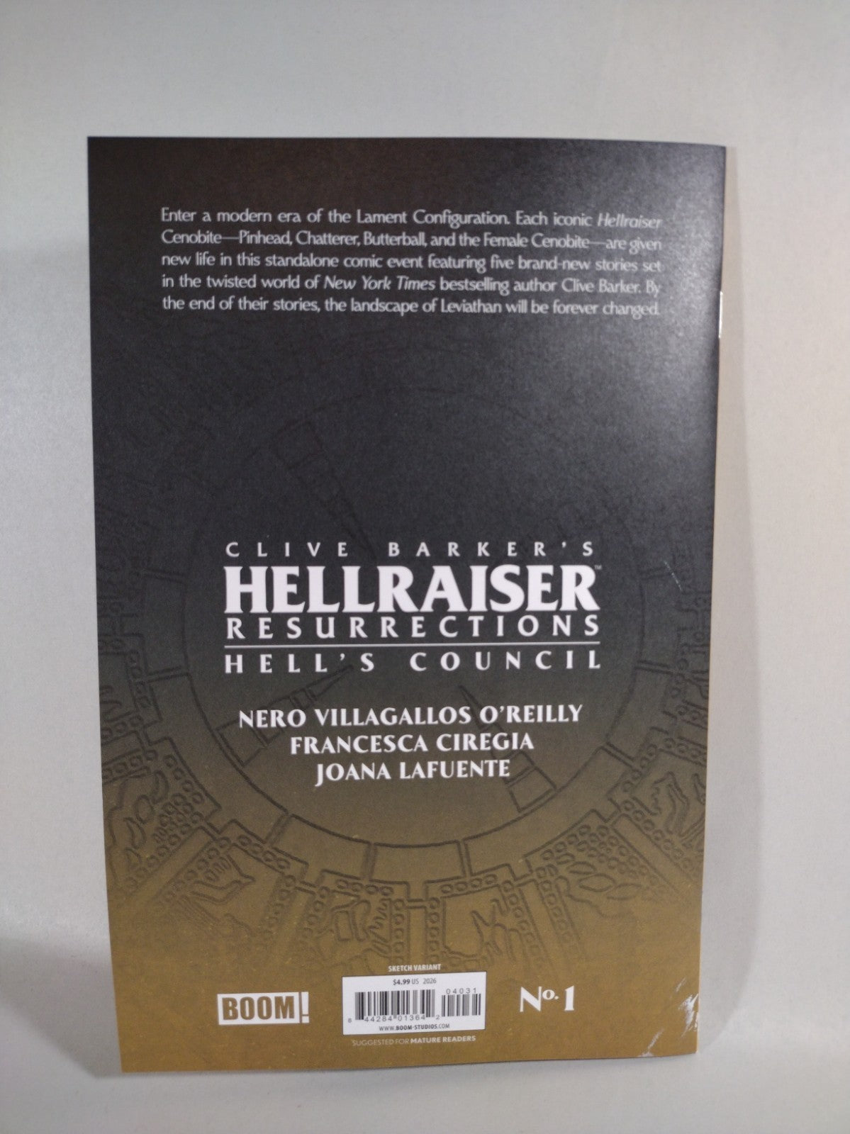 Hellraiser Resurrection Hell's Council #1 Sketch Cover W Original Dave Castr Art