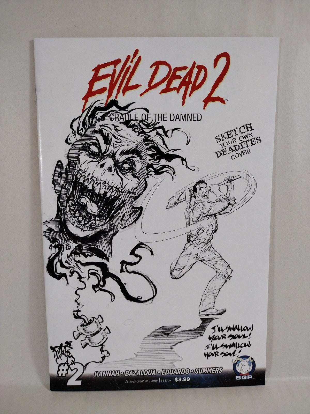 Evil Dead 2 #2 Space Goat 2016 Comic Sketch Cover W Original Deadite DCastr Art