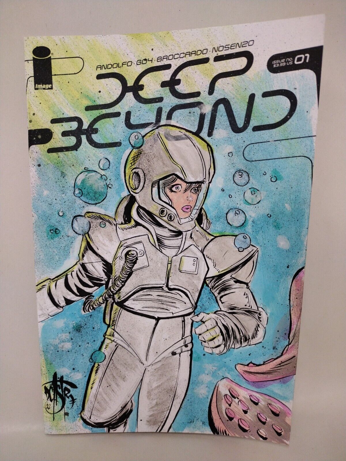 Deep Beyond #1 (2021) Blank Cover Image Comic W Original Dave Castr Art ARG COA