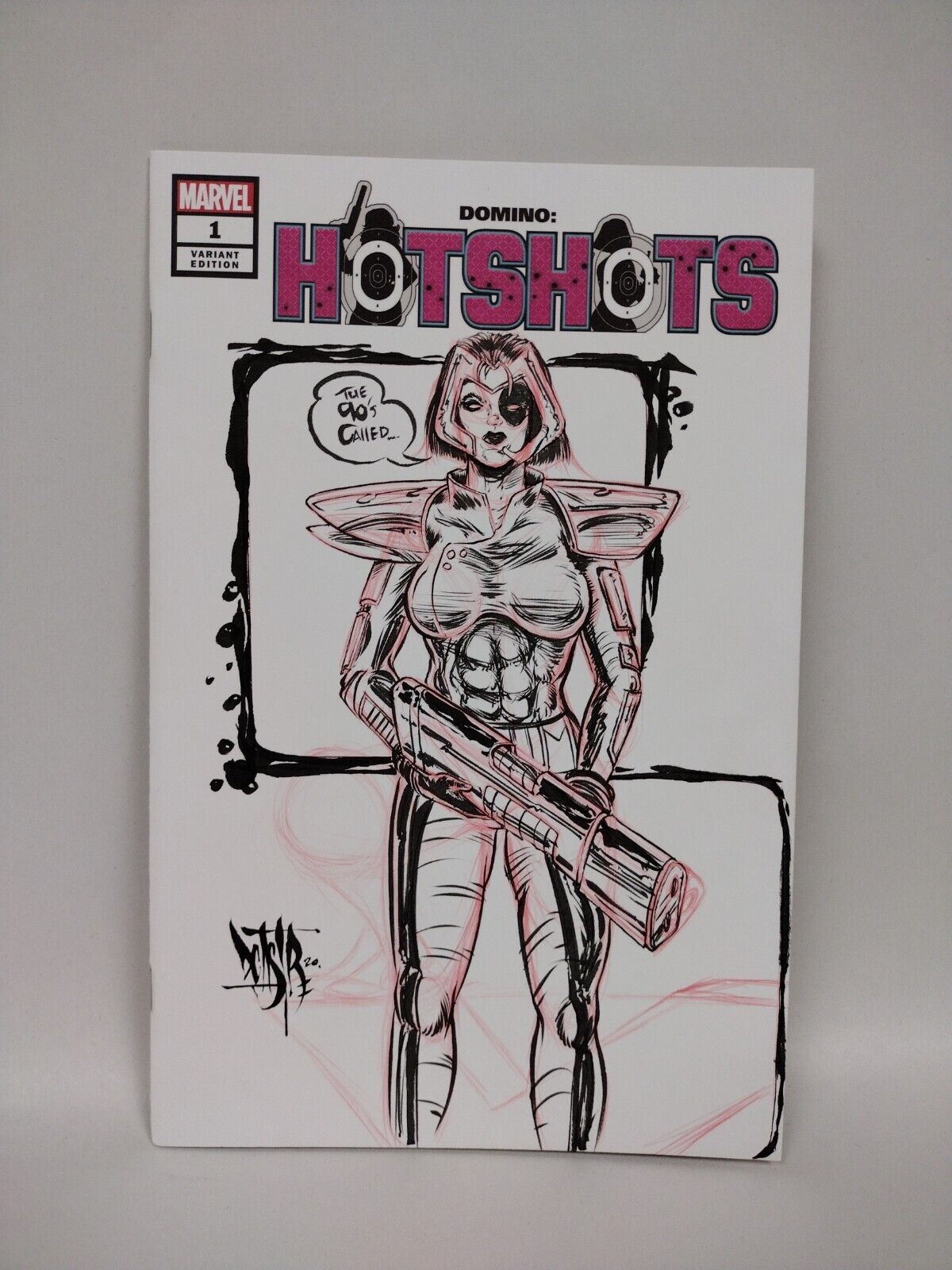 Domino: Hotshots #1 (2019) Blank Cover Variant Comic w Original Art DCastr 