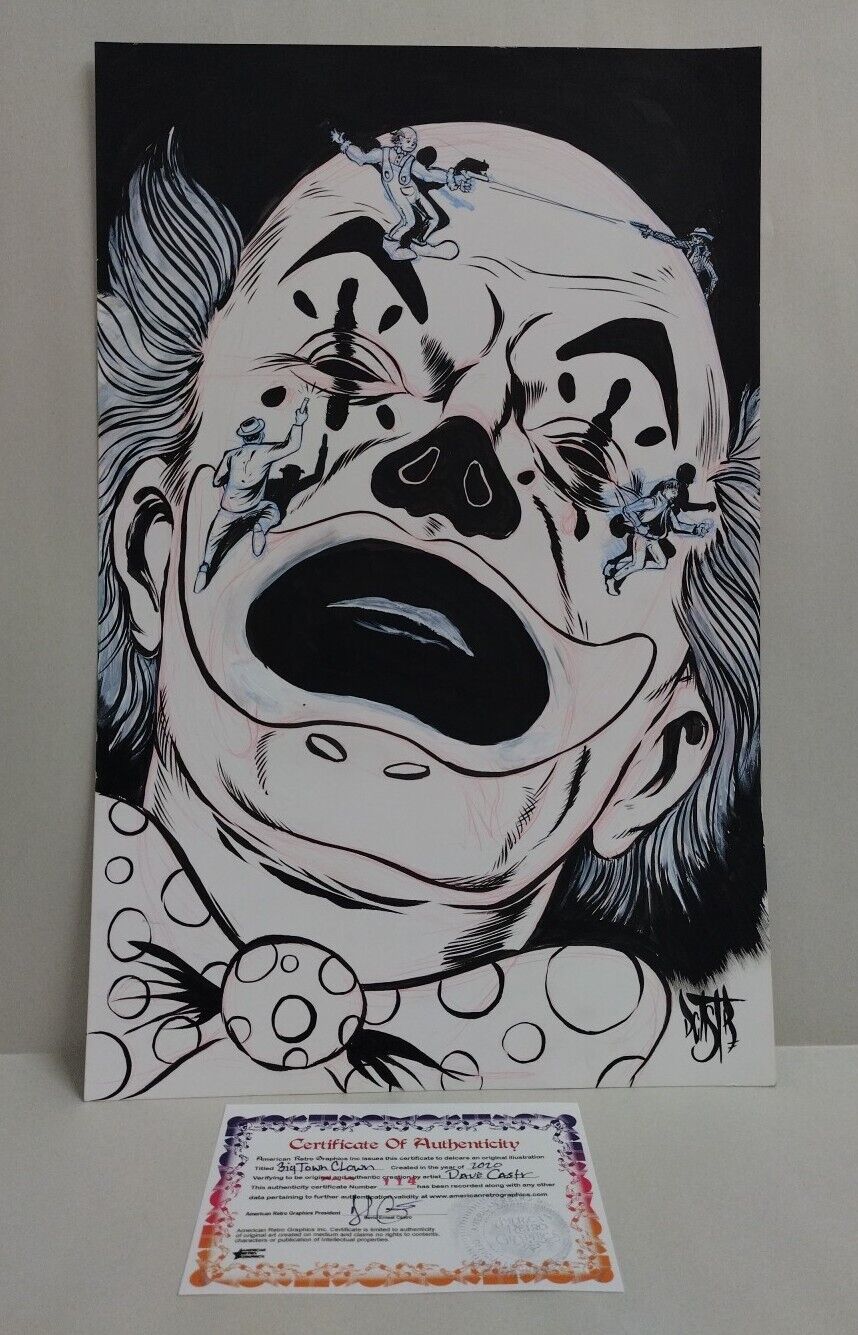 Big Town Clown 11"X 17" Dave Castr Original Art W COA 114