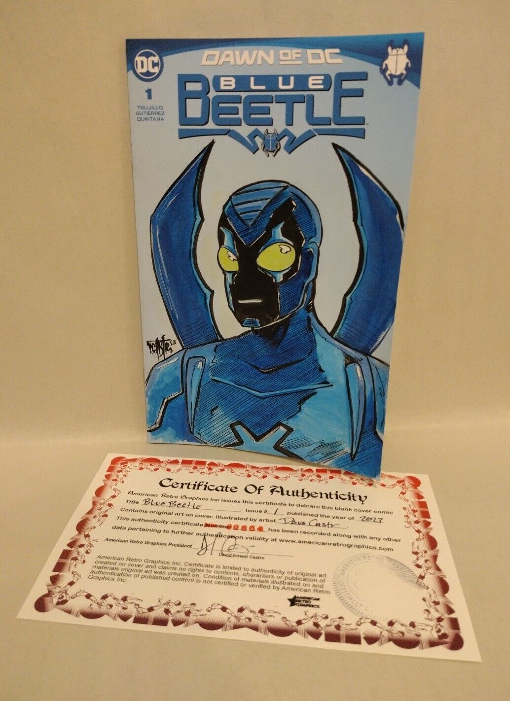 Blue Beetle #1 (2023) Sketch Variant DC Comic w Original DCastr Jaime Reyes Art