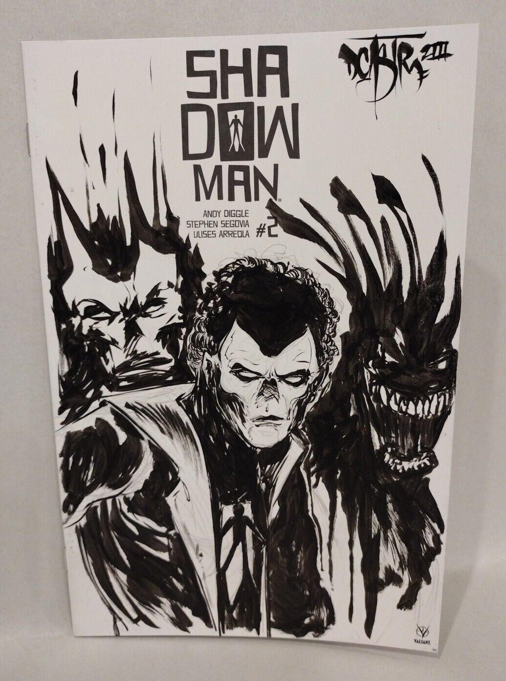 Shadow Man #2 (2018) Valiant Blank Cover Comic W Original Dave Castr Art ARG COA