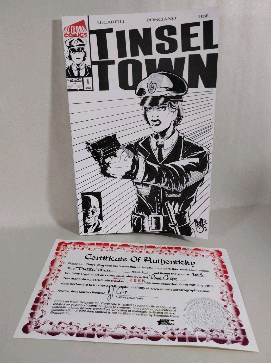 Tinsel Town #1 (2018) Alterna Comic Sketch Cover With Original Dave Castr Art