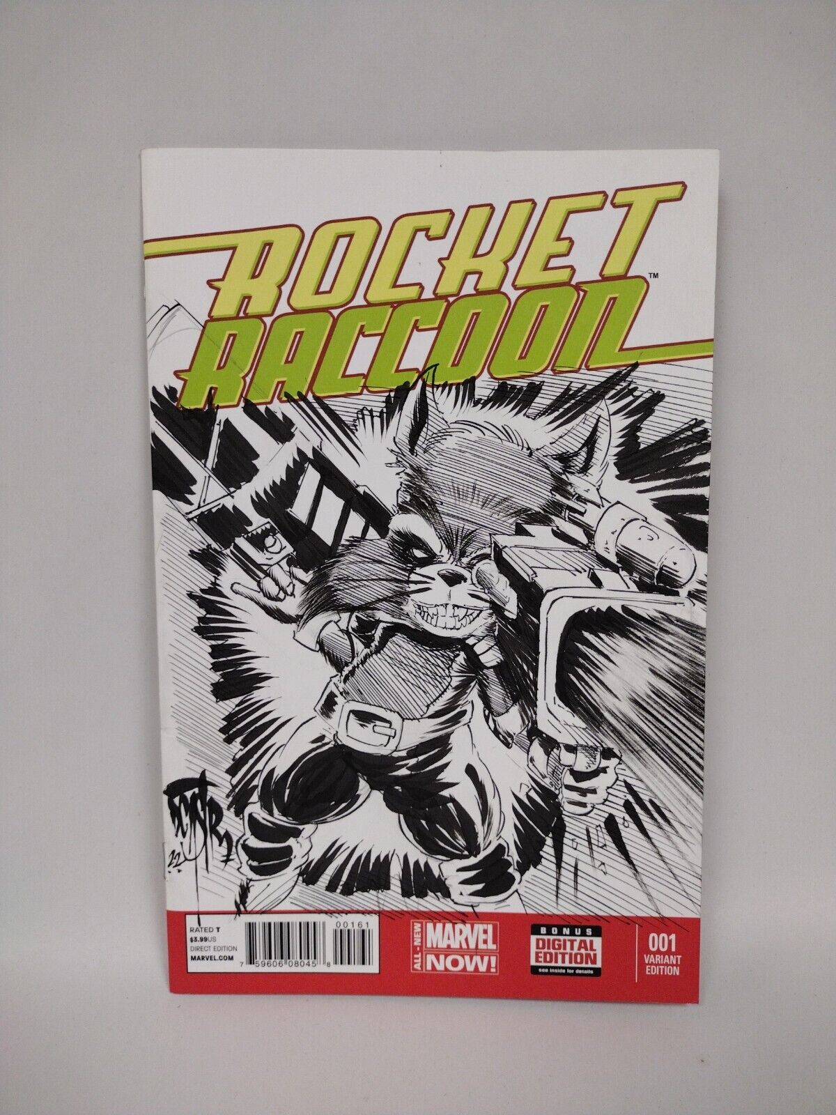 ROCKET RACCOON#1 Blank Cover Variant Original DCastr Art COA