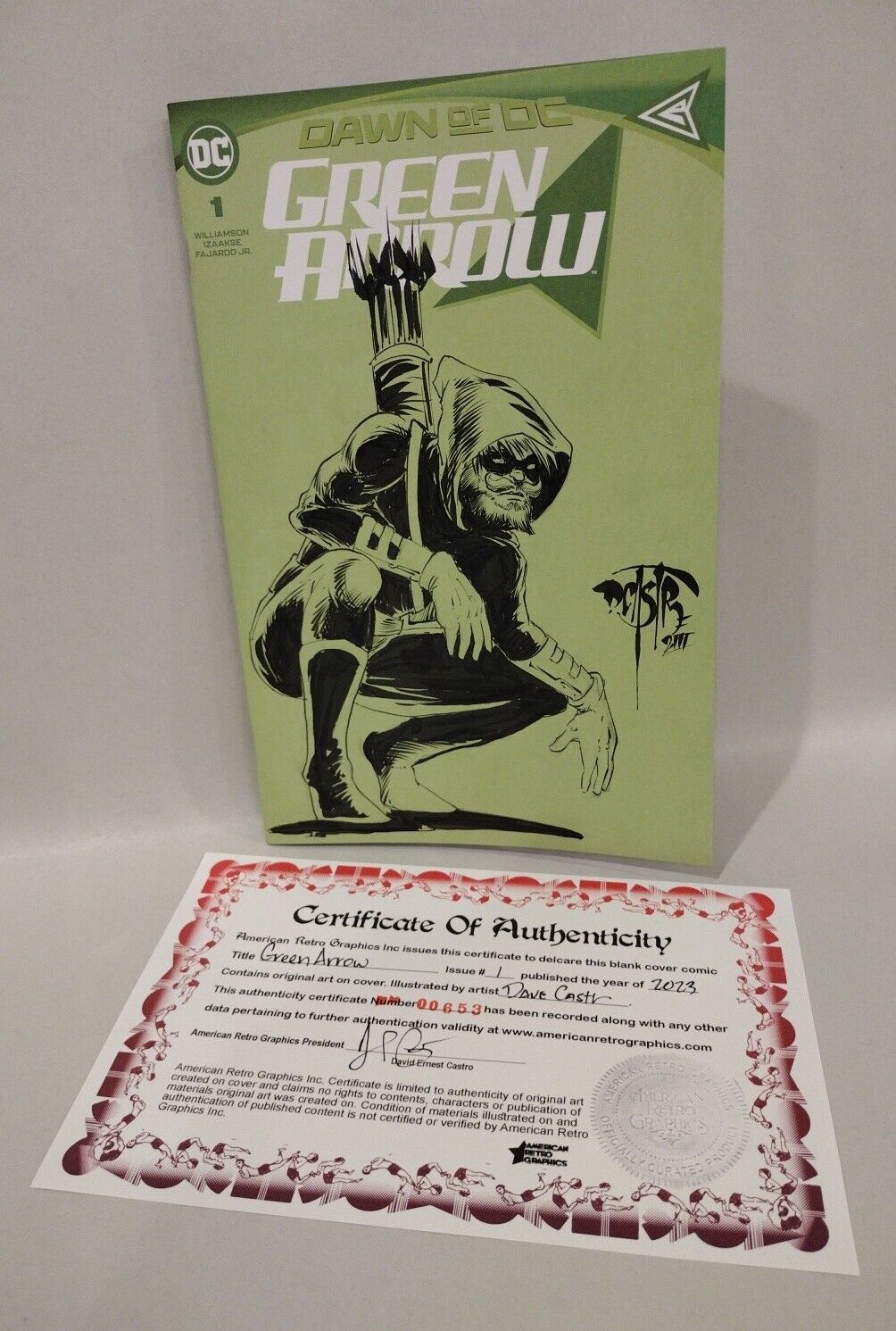 Green Arrow #1 (2023) Dawn Of DC Blank Cover Variant Comic W Original DCastr Art