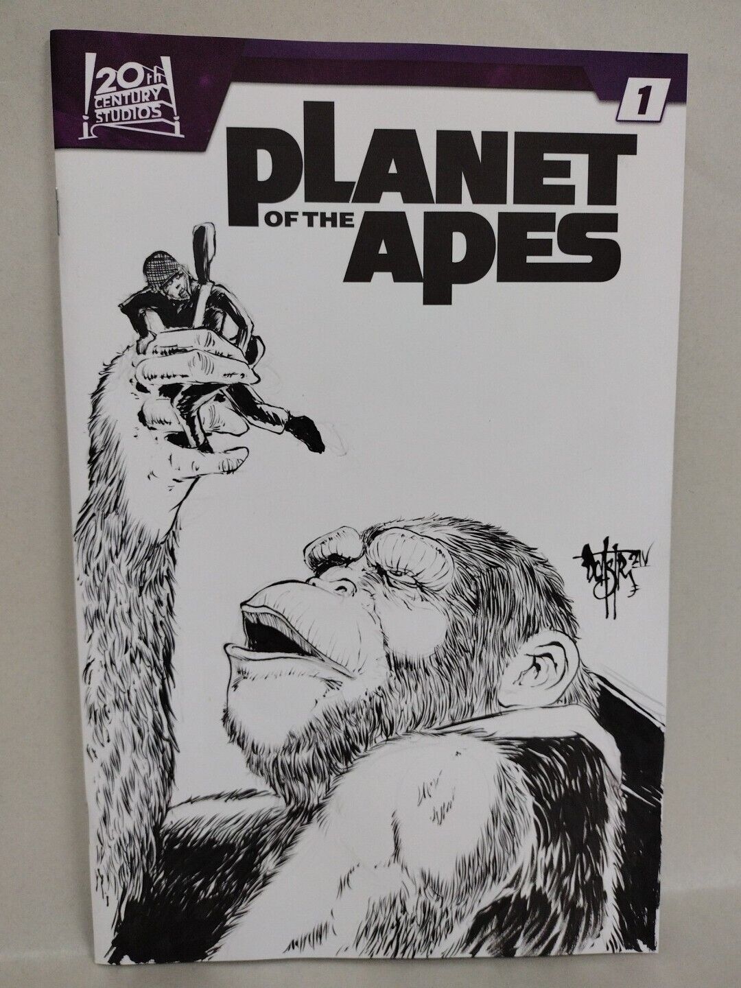 Planet Of The Apes #1 Sketch Cover Variant Comic 2023 W Dave Castr Original Art