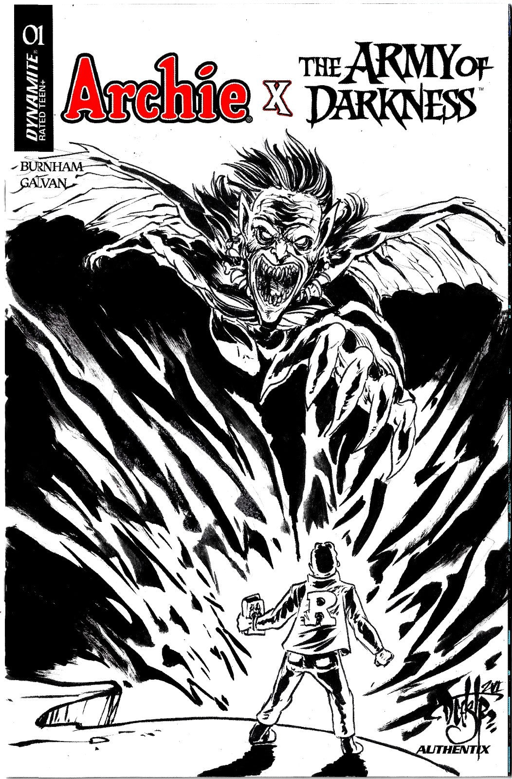 Archie X AOD #1 (2026) Dynamite Sketch Variant Comic W Original Dave Castr Art