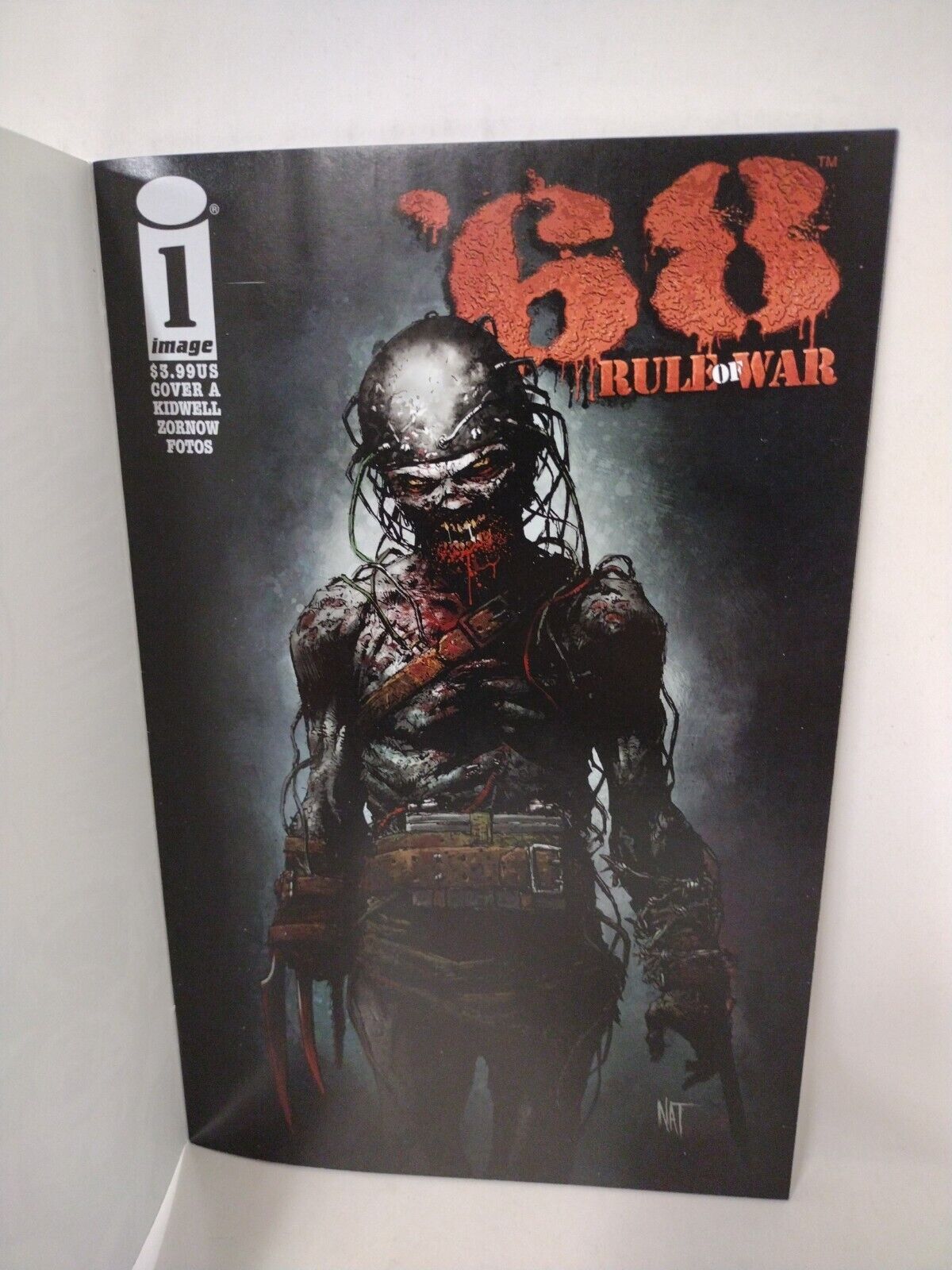 68 Rule Of War #1 Blank Variant Image Comic w Original Dave Castr Zombie Art COA