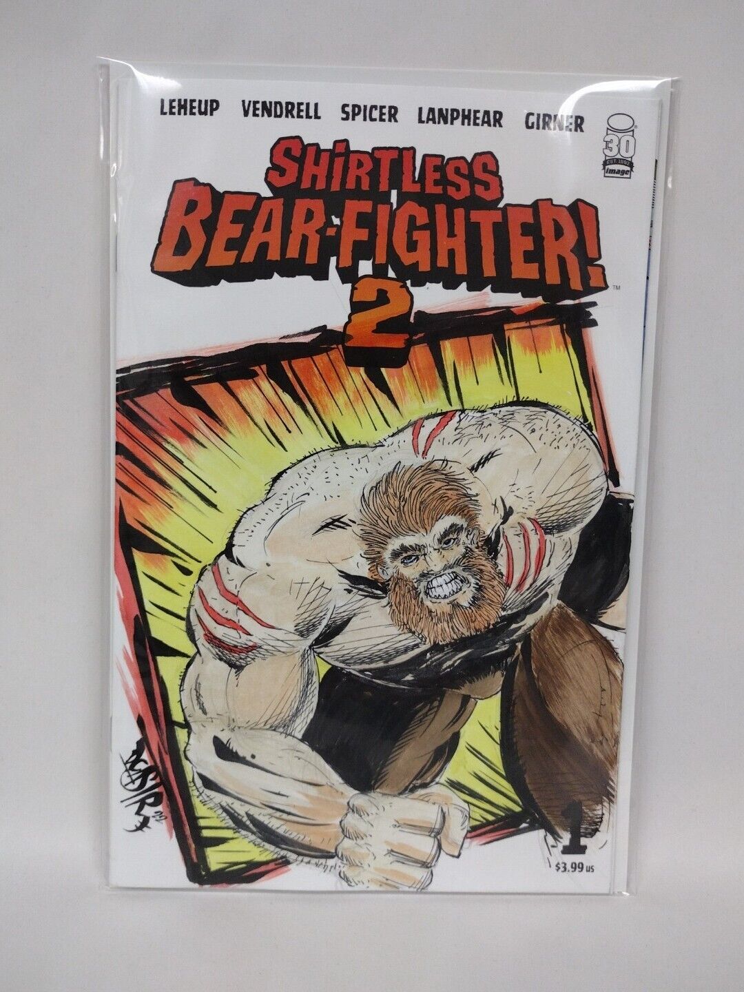 Shirtless Bear-Fighter 2 #1 (Of 7) Blank Sketch Cover W ORIGINAL ART DCASTR 