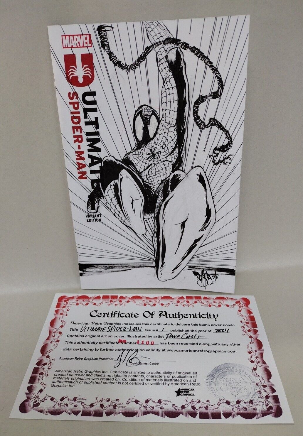 Ultimate Spider-Man #1 (2024) 4th Print Sketch Cover Comic W Original DCastr Art