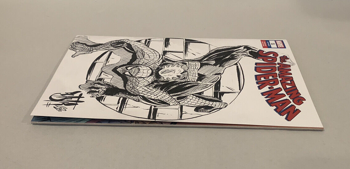 Amazing Spider-Man #1  Blank Sketch Variant Cover Comic W Original Dcastr Art