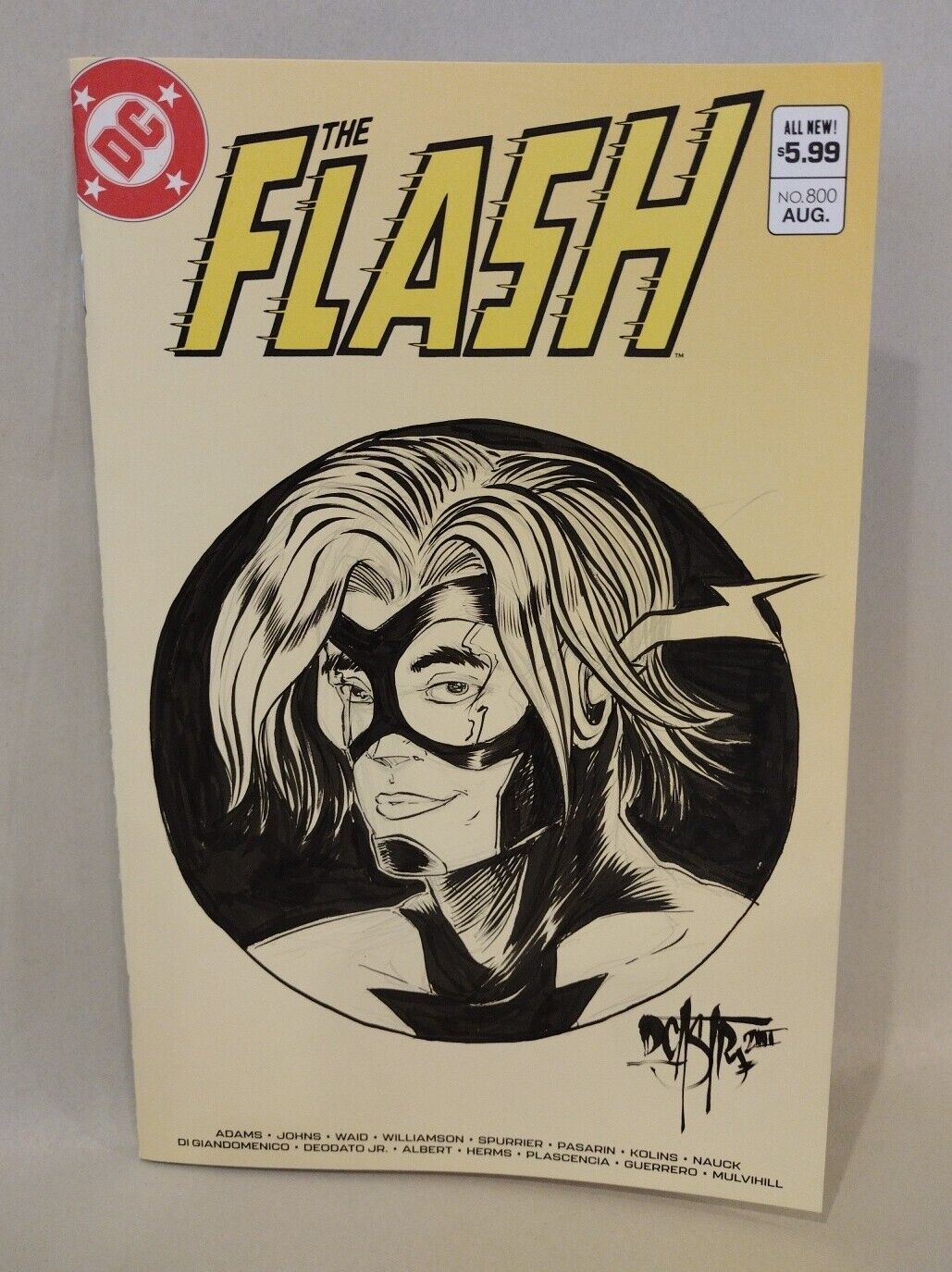 FLASH #800 (2023) DC Comic Sketch Cover Variant W Original DCastr Impulse Art 