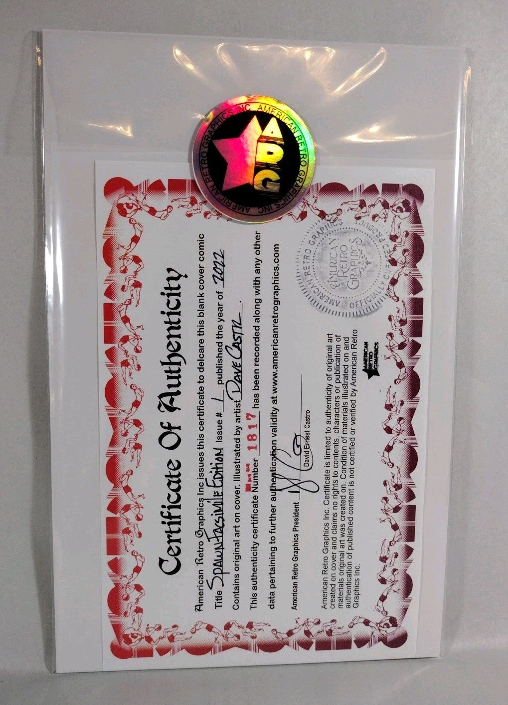 Spawn 1 30th Anniversary 2022 Sketch Cover Image Comic w Original Dave Castr Art