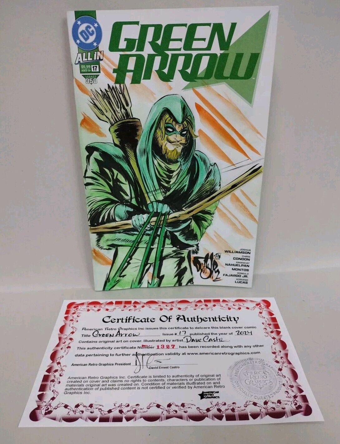 Green Arrow #17 (2024) DC Comic Sketch Variant Cover W Original Dave Castr Art