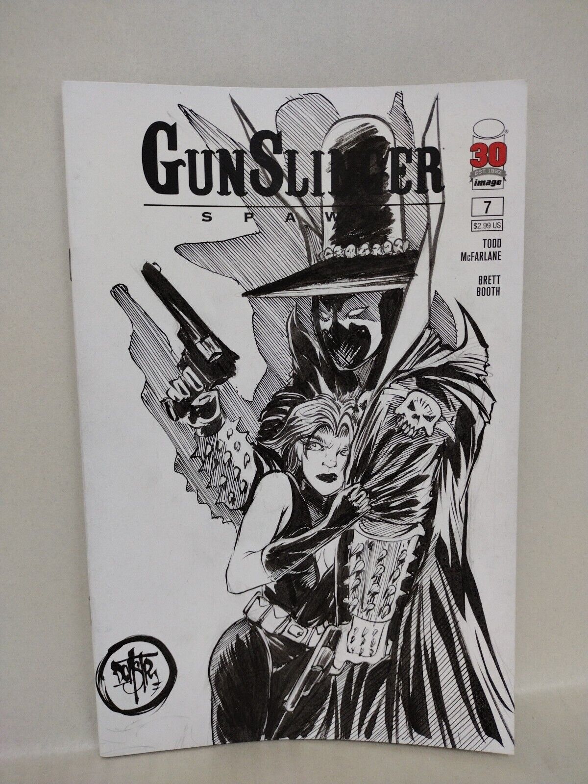 Gunslinger Spawn 7 (2022) Image Sketch Cover Variant Comic W Original DCastr Art