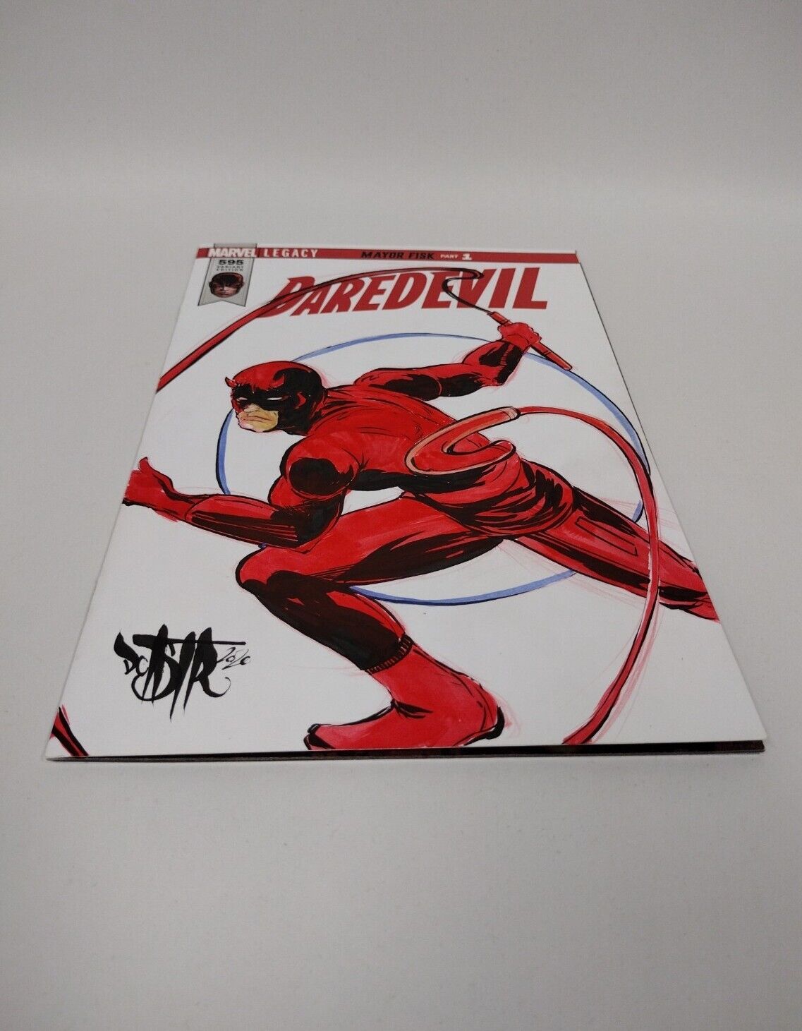 Daredevil #595 (2018) Blank Cover Comic w Original Daredevil Art  Dcastr 