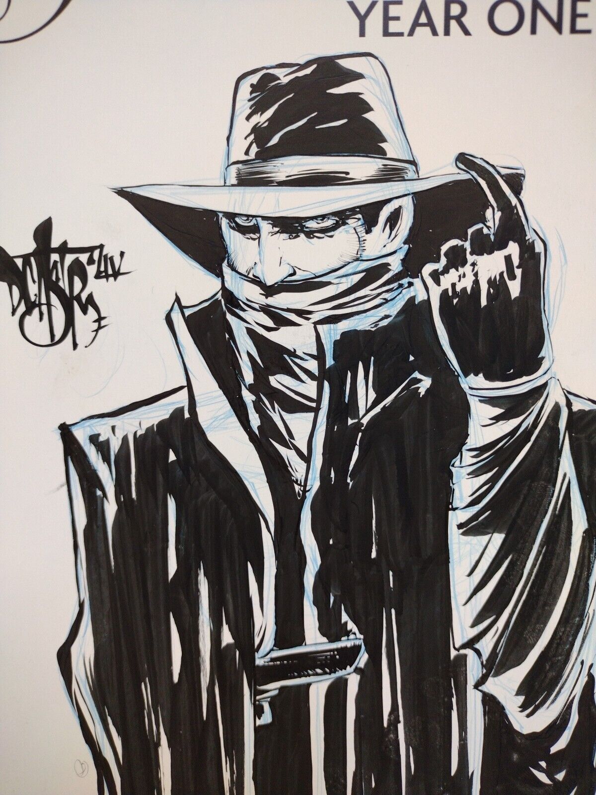 The Shadow Year One #2 (2013) Sketch Cover Variant W Original Dave Castr ARG Art