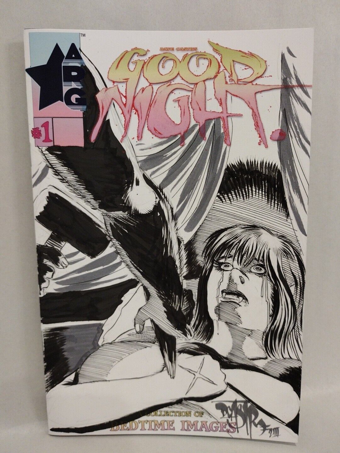 Dave Castr's Good Night #1 Blank Variant ARG Comic w Original Vampire Art COA