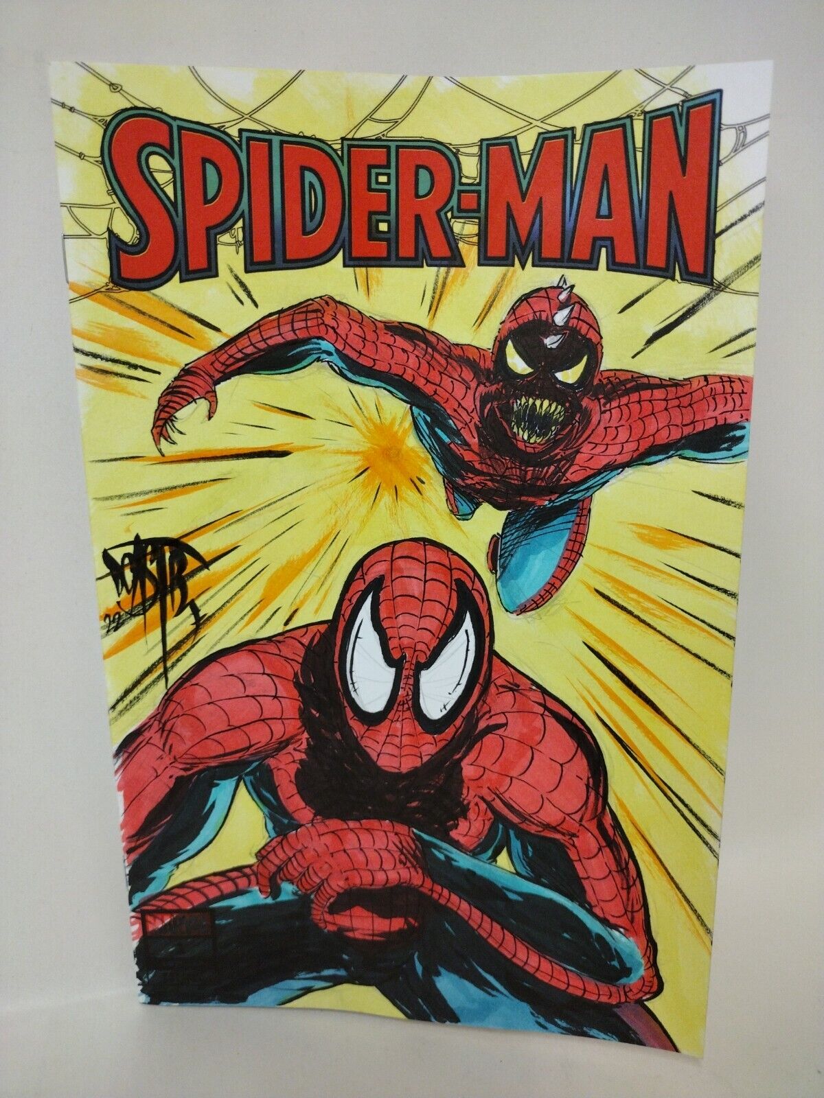 Spider-Man #1 (2022) Marvel Comic Blank Cover W Original DCastr Art COA