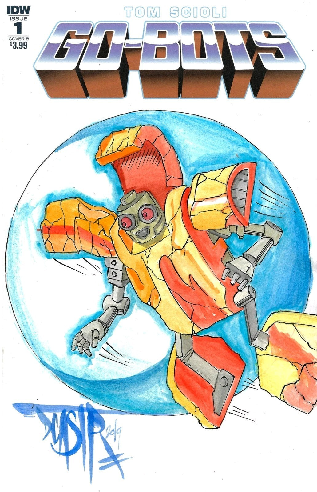 Go Bots #1 (2018) IDW Sketch Cover Comic Variant W Original Nugget DCastr Art