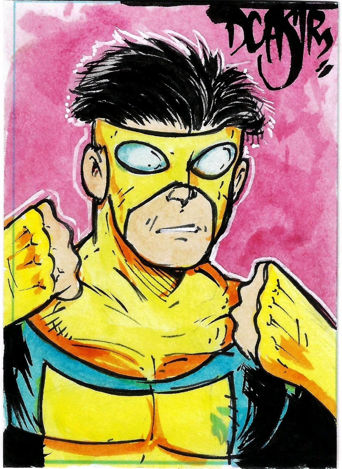 Dave Castr Crusin (2025) OAC Sketch Card W Original Invincible Mark Grayson Art