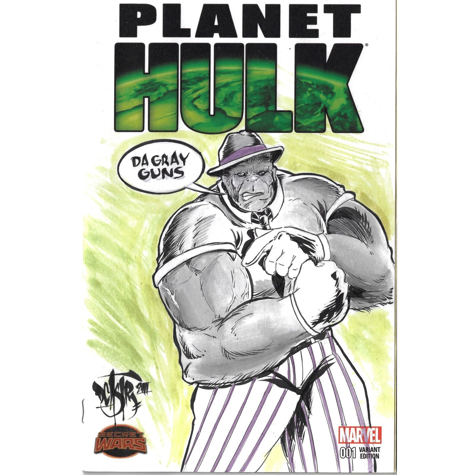 Planet Hulk 1 (2015) Blank Cover Variant Comic W Original Dcastr Mr Fixit Art