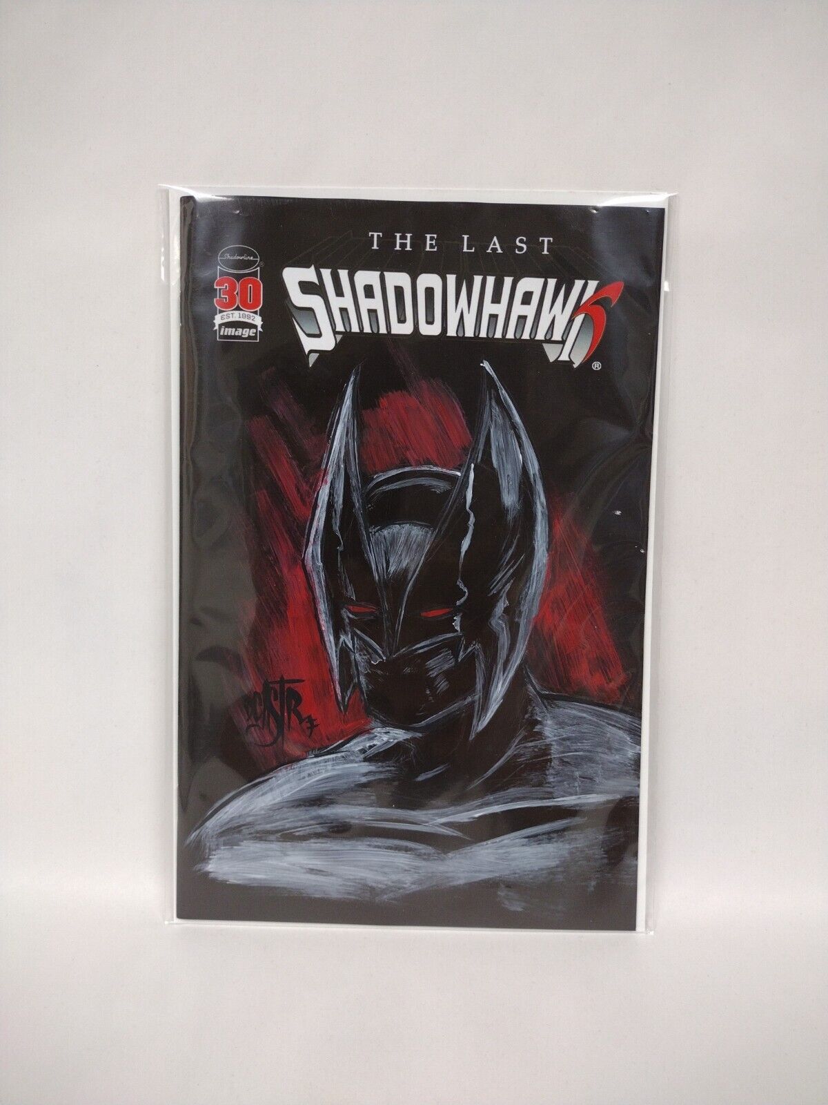 THE LAST SHADOWHAWK BLACK BLANK COVER SKETCH VARIANT W ORIGINAL ART DCASTR ARG