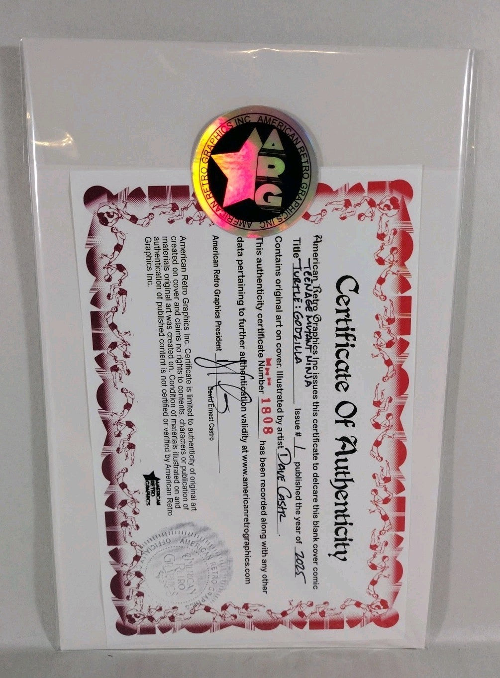 TMNT Godzilla #1 (2025) IDW Sketch Cover Comic W Original Dave Castr Art